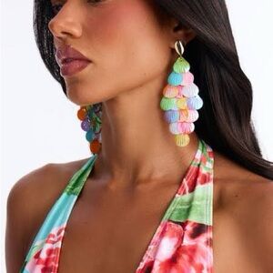 Multicolor Shell Cascade Drop Earrings - Women Jewelry